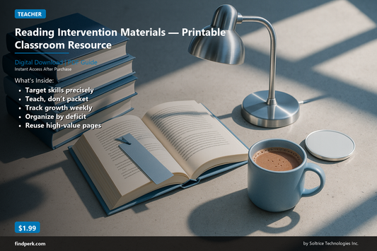 Reading Intervention Materials — Printable Classroom Resource