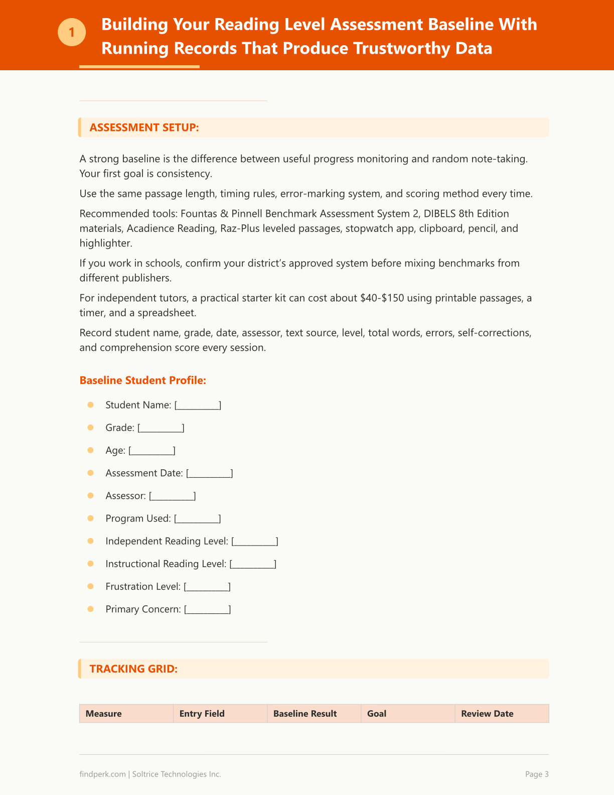Reading Level Assessment Tracker — Running Records, Fluency Checks & Progress Monitoring