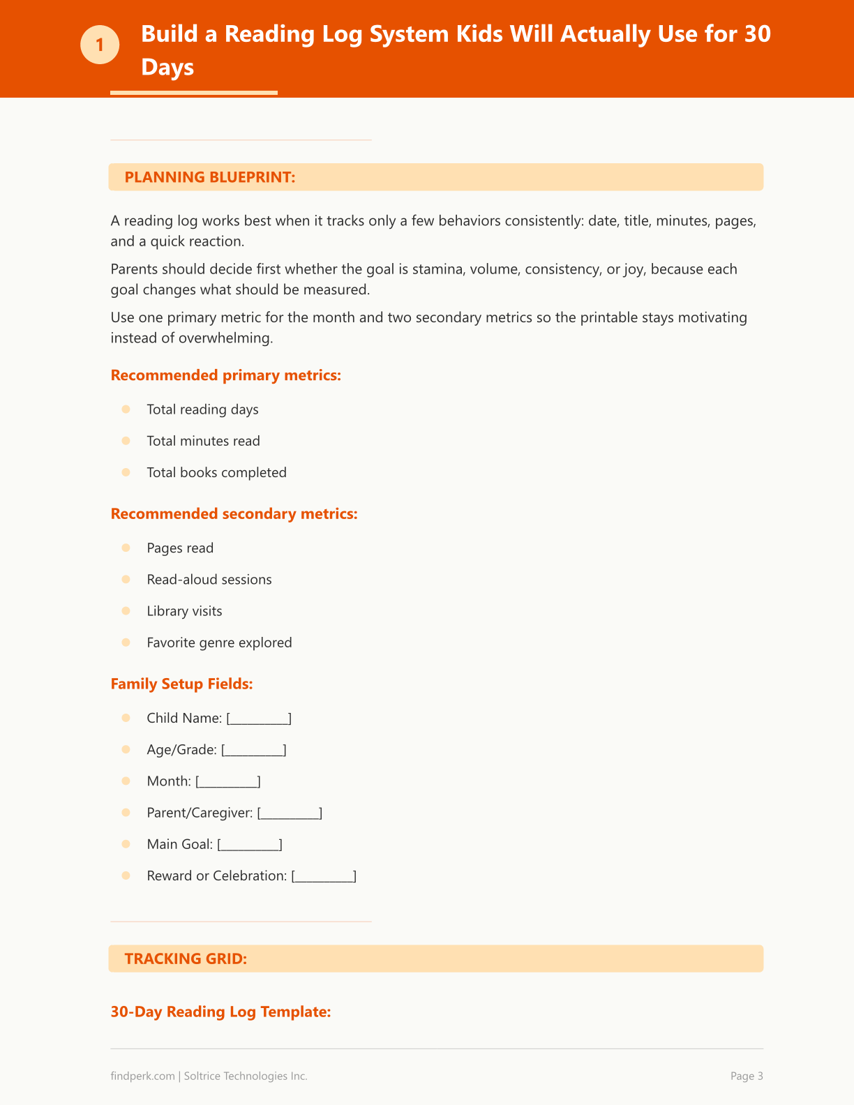 Reading Log Kids Printable — Family Resource Printable