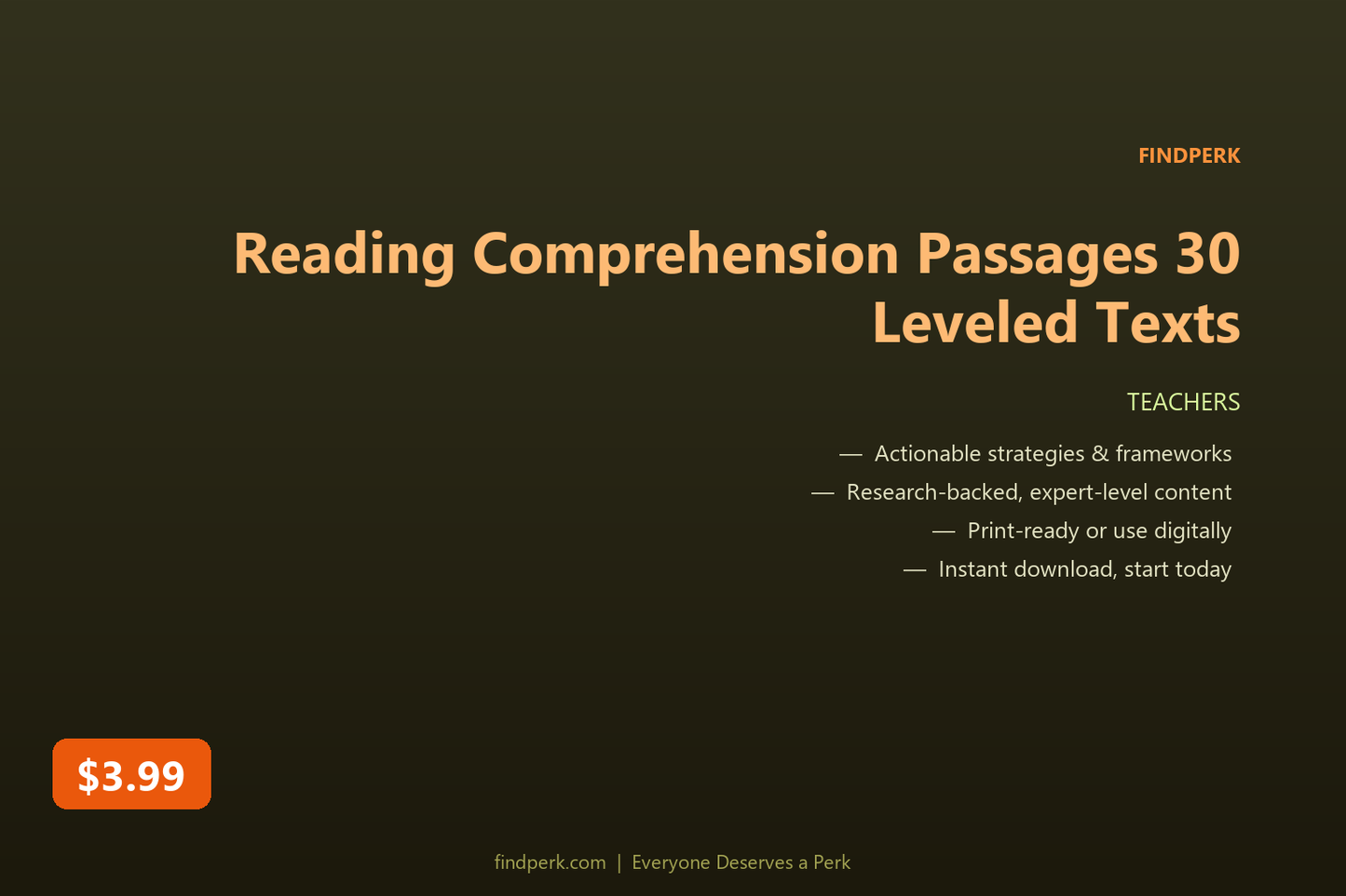 Reading Comprehension Passages 30 Leveled Texts