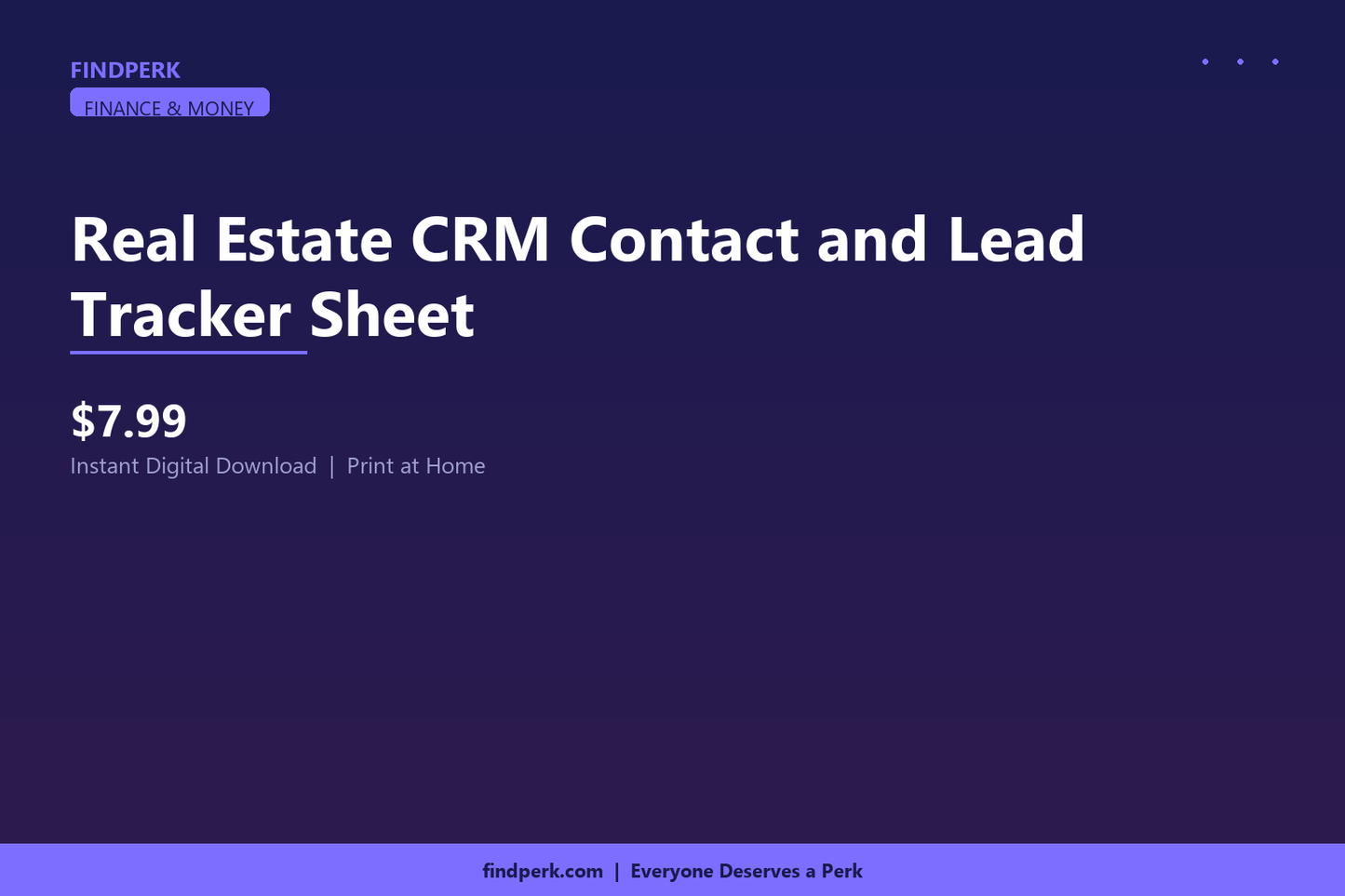 Real Estate CRM Contact and Lead Tracker Sheet