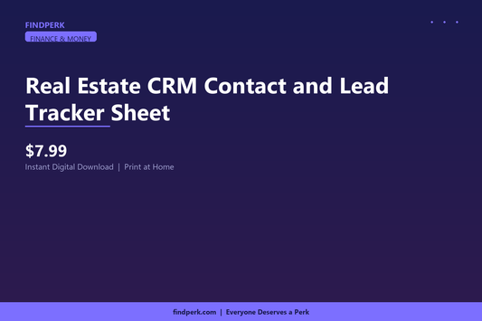 Real Estate CRM Contact and Lead Tracker Sheet