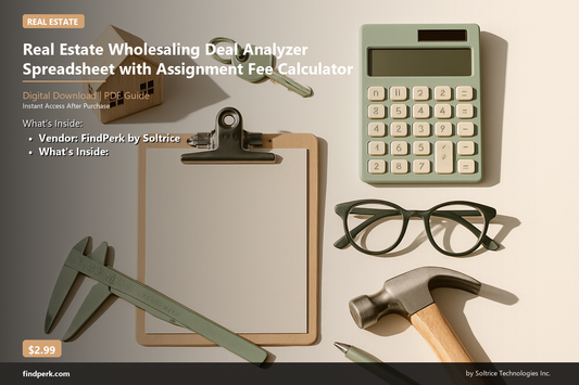 Real Estate Wholesaling Deal Analyzer Spreadsheet with Assignment Fee Calculator