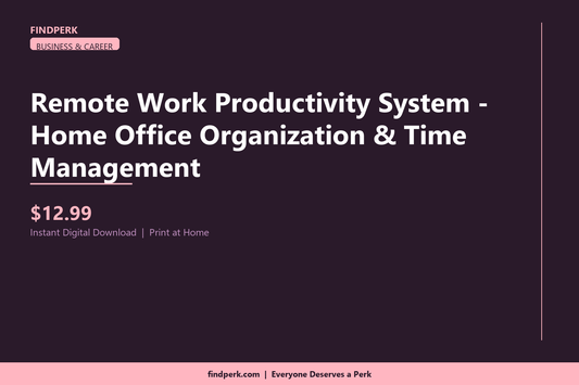 Remote Work Productivity System - Home Office Organization & Time Management