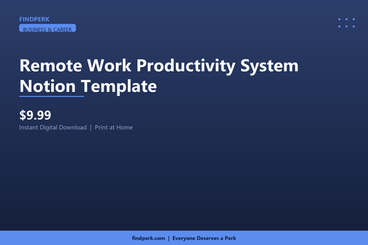 Remote Work Productivity System Notion Template
