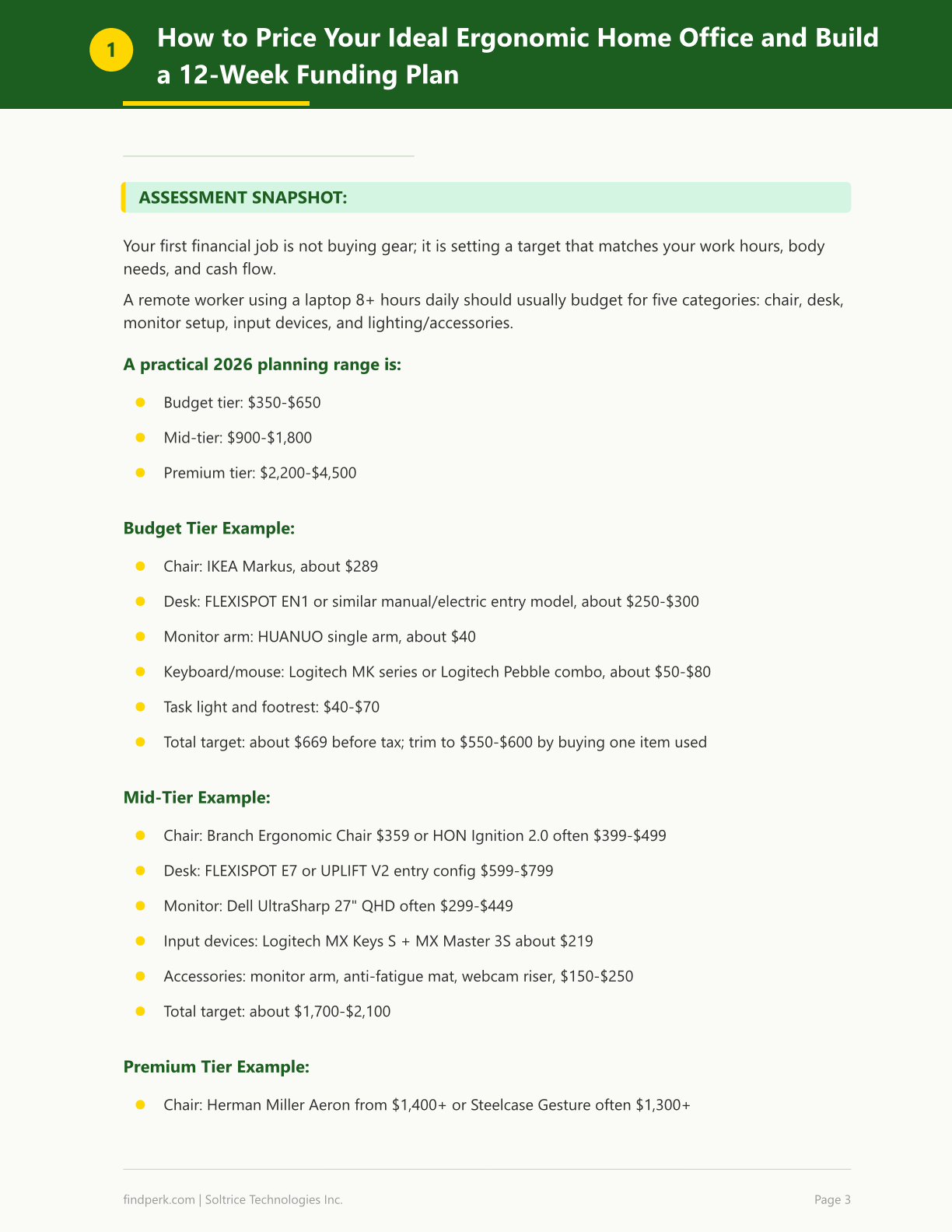 Remote Worker Ergonomic Home Office Setup Guide with Equipment Checklist and Budget Tiers