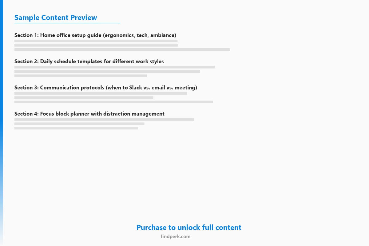 Remote Work Productivity System - Home Office Organization & Time Management - Content Preview