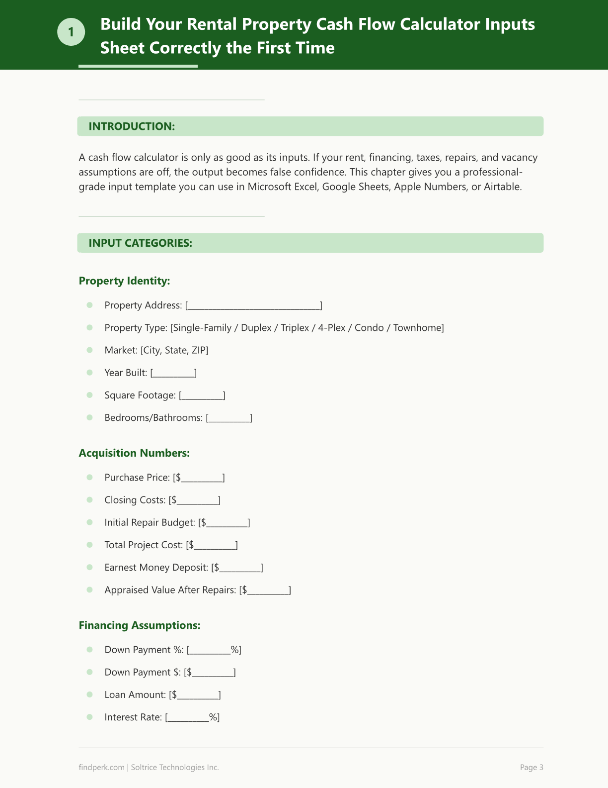 Rental Property Cash Flow Calculator & Analysis Template