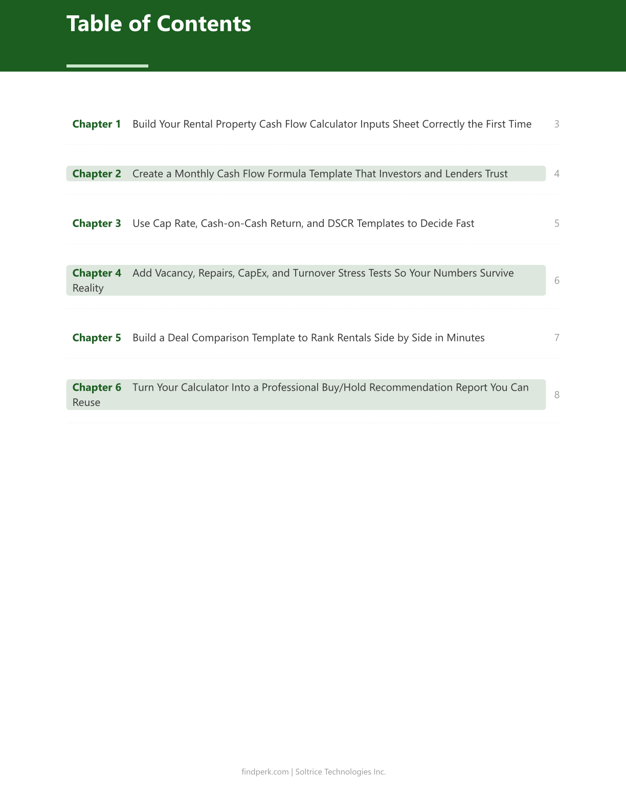 Rental Property Cash Flow Calculator & Analysis Template