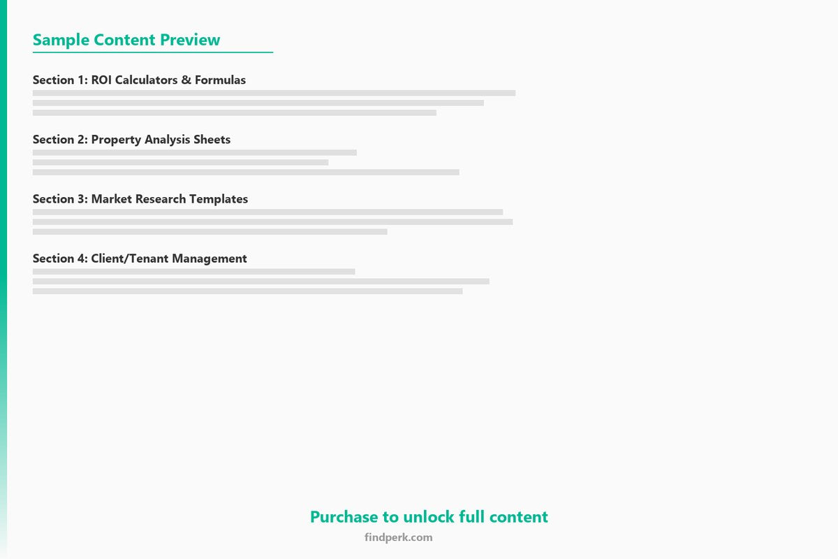 Rental Property Analysis Spreadsheet ROI Calculator - Content Preview