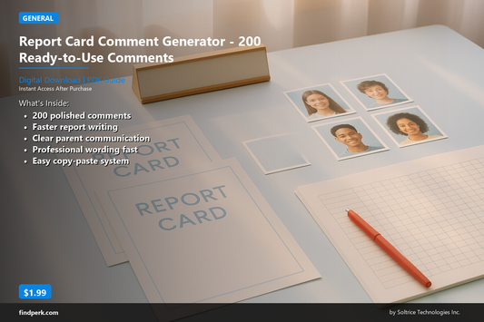 Report Card Comment Generator - 200 Ready-to-Use Comments