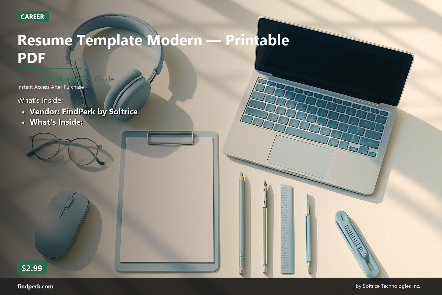 Resume Template Modern — Printable PDF