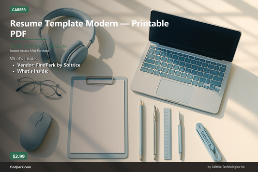 Resume Template Modern — Printable PDF