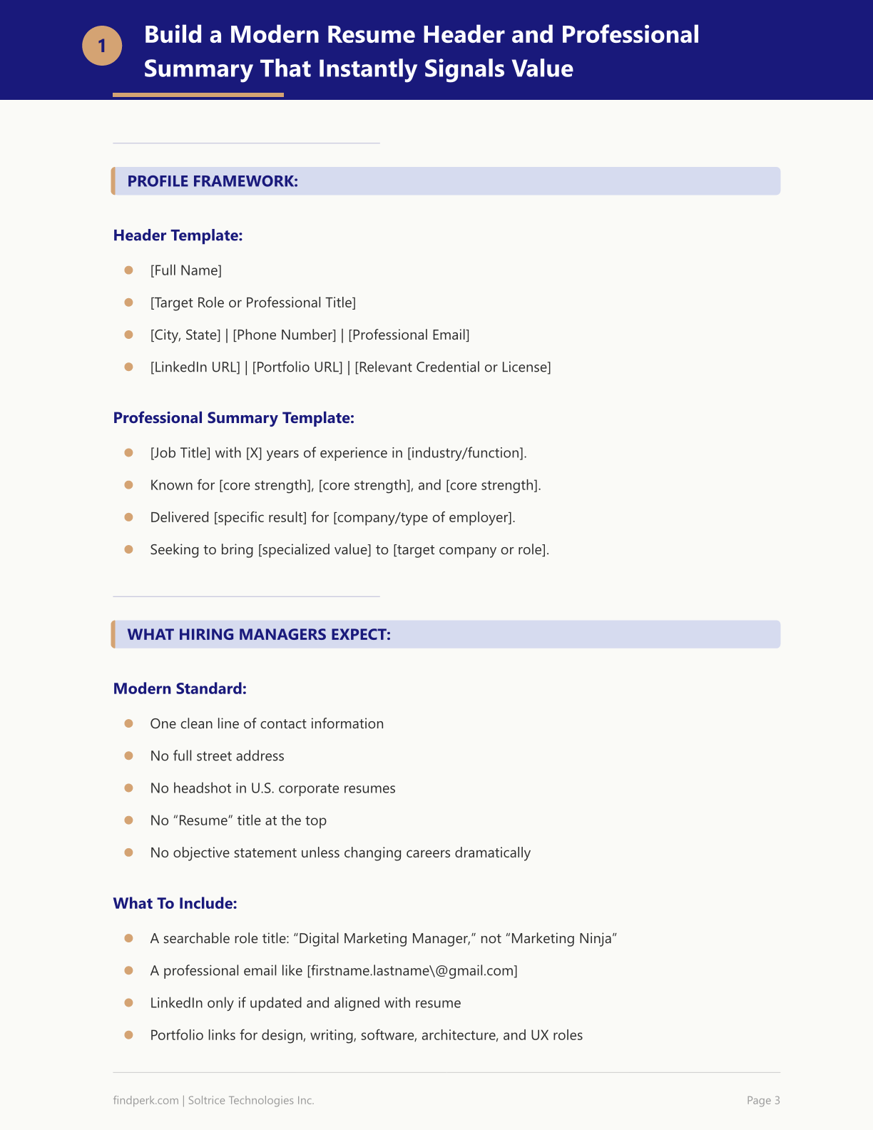 Resume Template Modern — Printable PDF