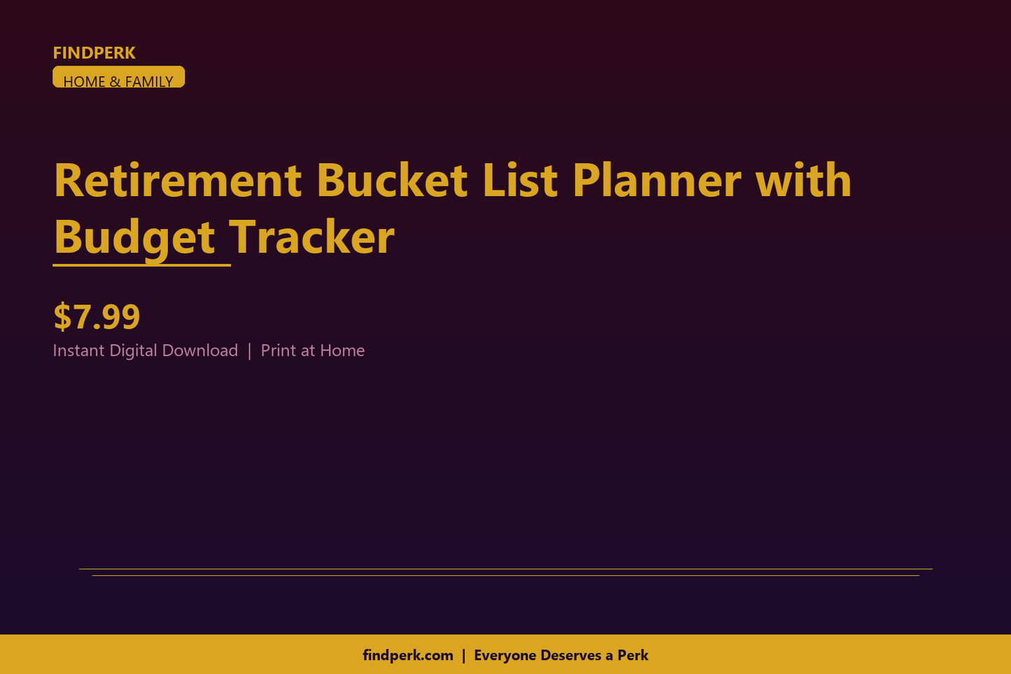 Retirement Bucket List Planner with Budget Tracker