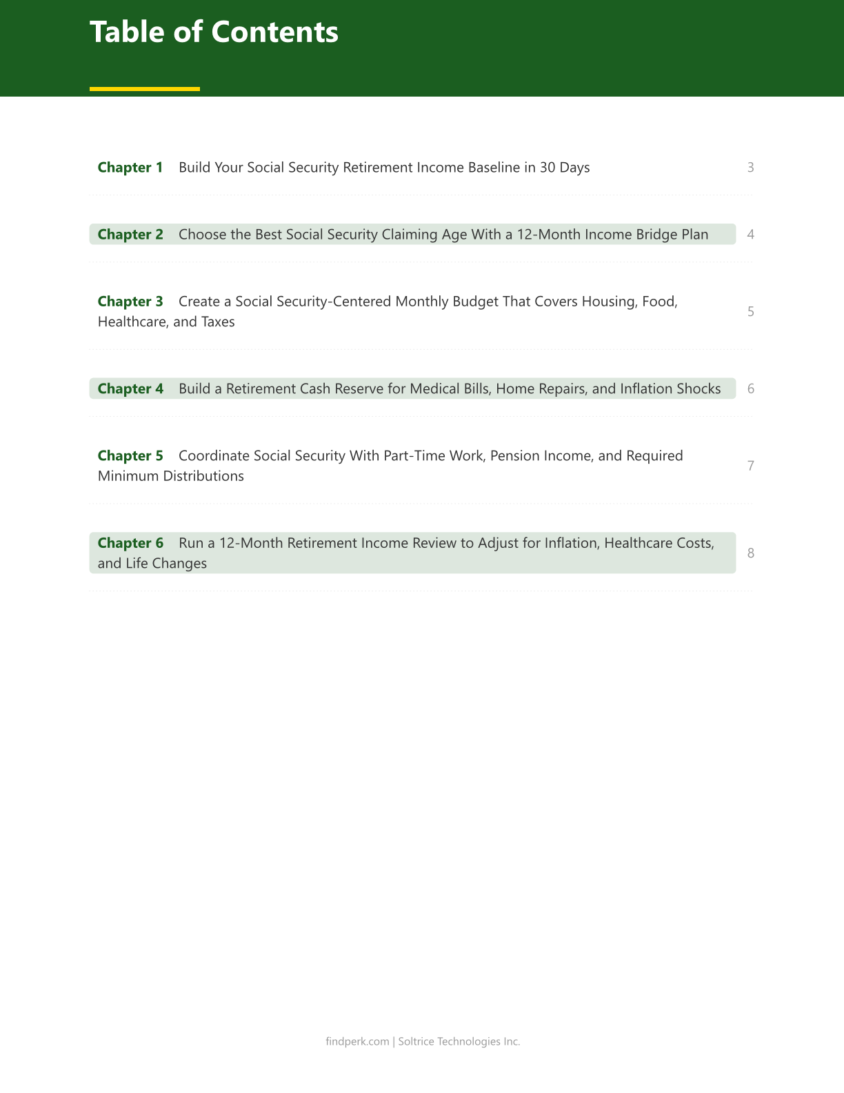 Retirement Income Budget Planner Social Security