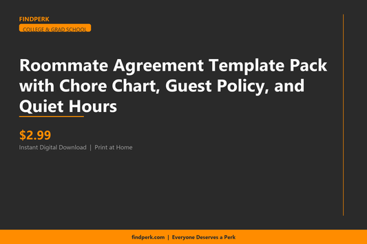Roommate Agreement Template Pack with Chore Chart, Guest Policy, and Quiet Hours