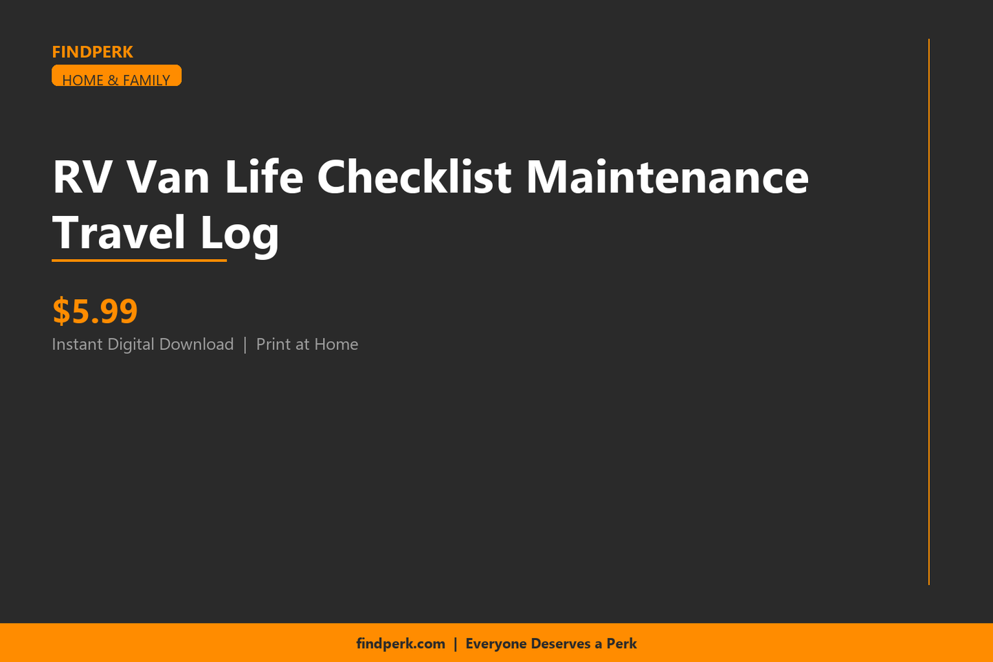 RV Van Life Checklist Maintenance Travel Log