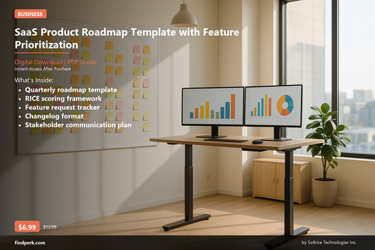 SaaS Product Roadmap Template with Feature Prioritization Scorecard and Changelog