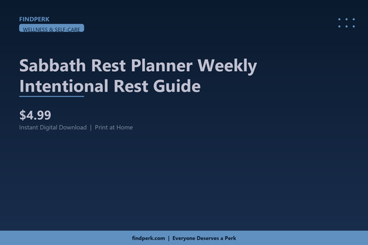 Sabbath Rest Planner Weekly Intentional Rest Guide