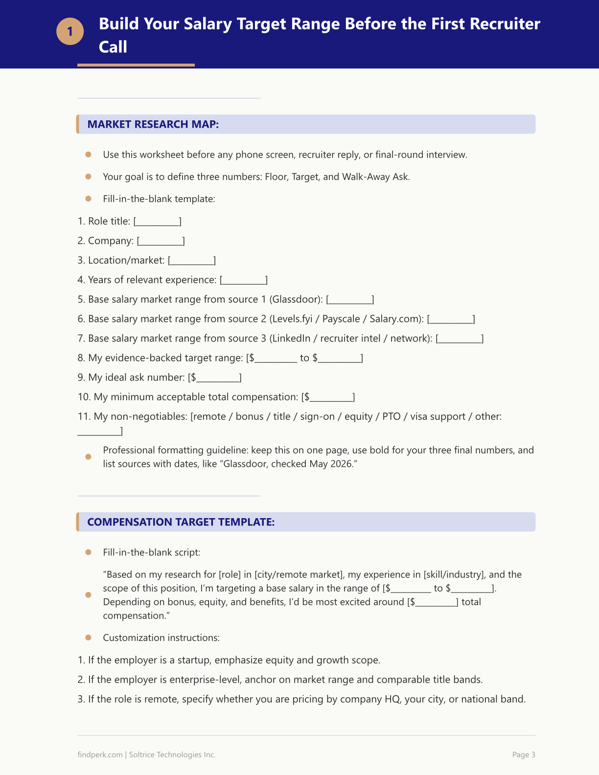 Salary Negotiation Prep Worksheet - Scripts & Strategies for Higher Offers