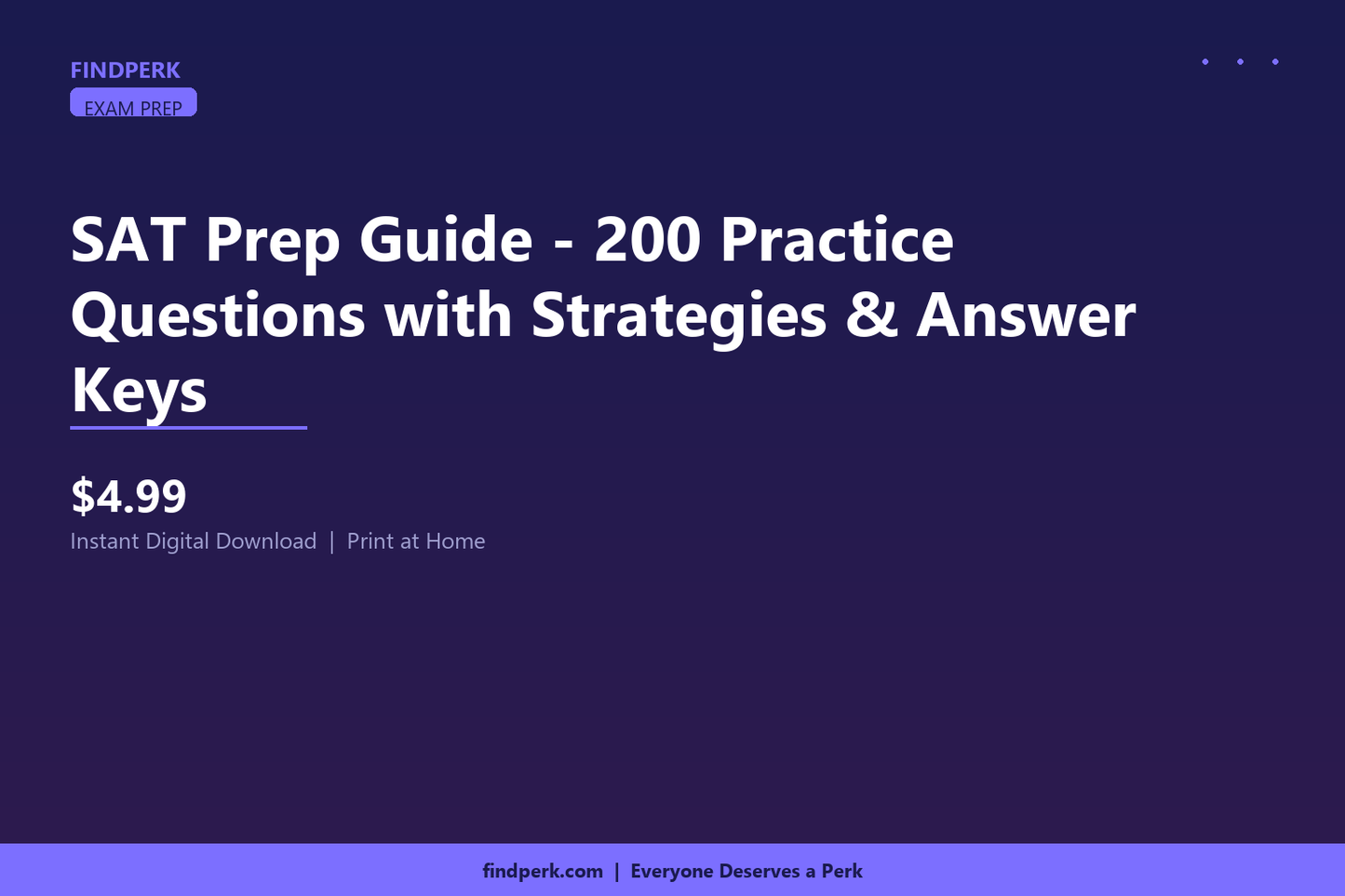 SAT Prep Guide - 200 Practice Questions with Strategies & Answer Keys