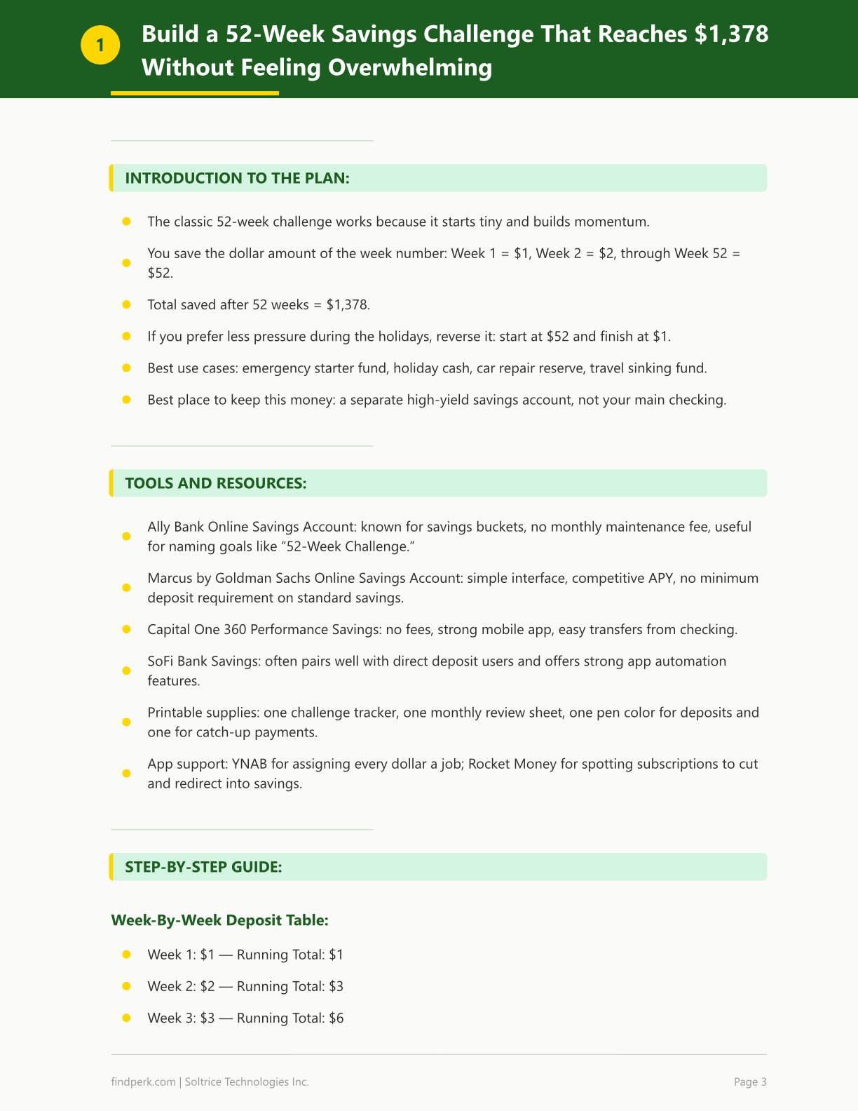 Savings Challenge Printable — Financial Planner Printable