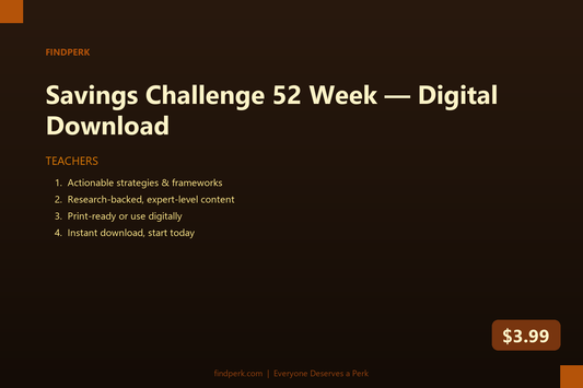 Savings Challenge 52 Week — Digital Download