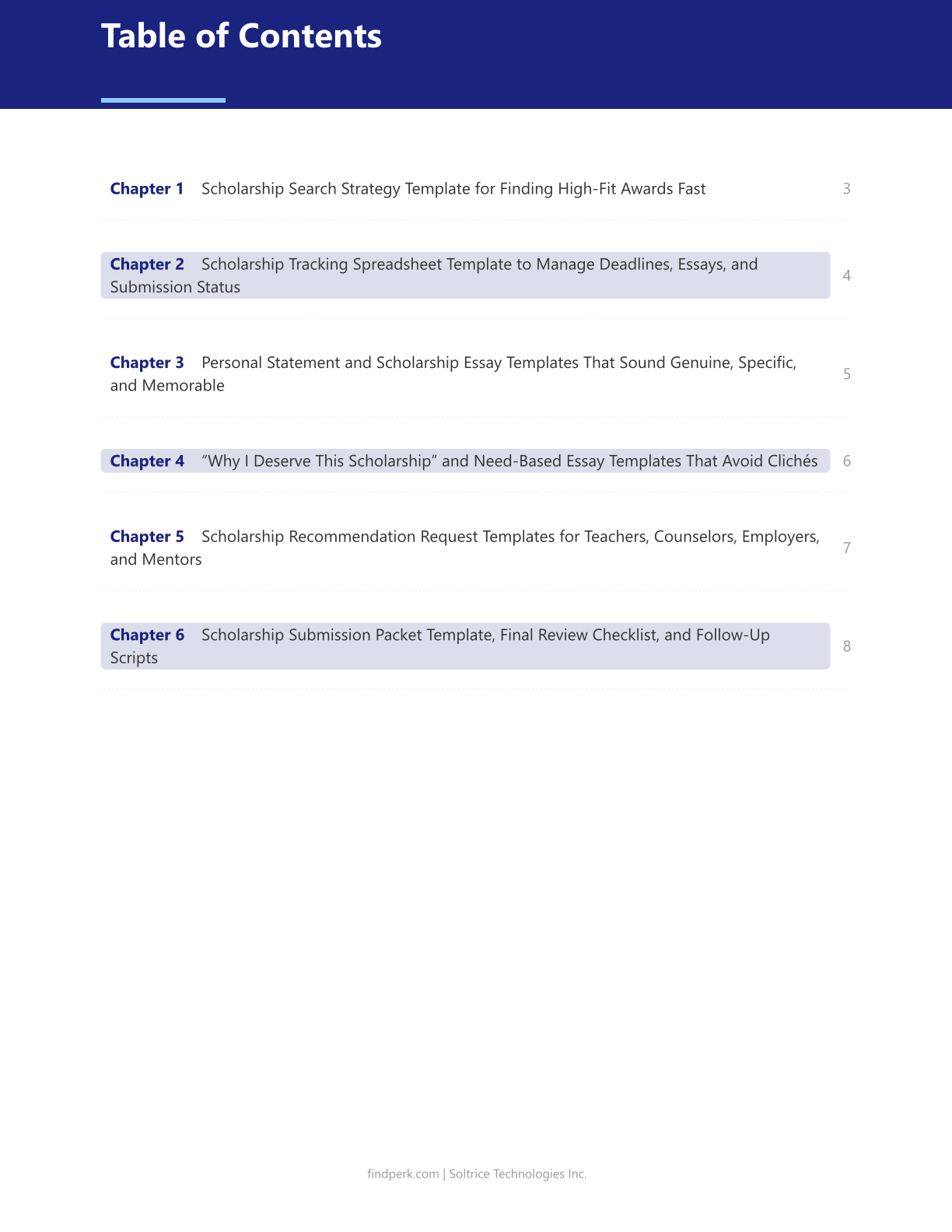 Scholarship Application Toolkit - Essay Templates, Search Strategy & Tracking