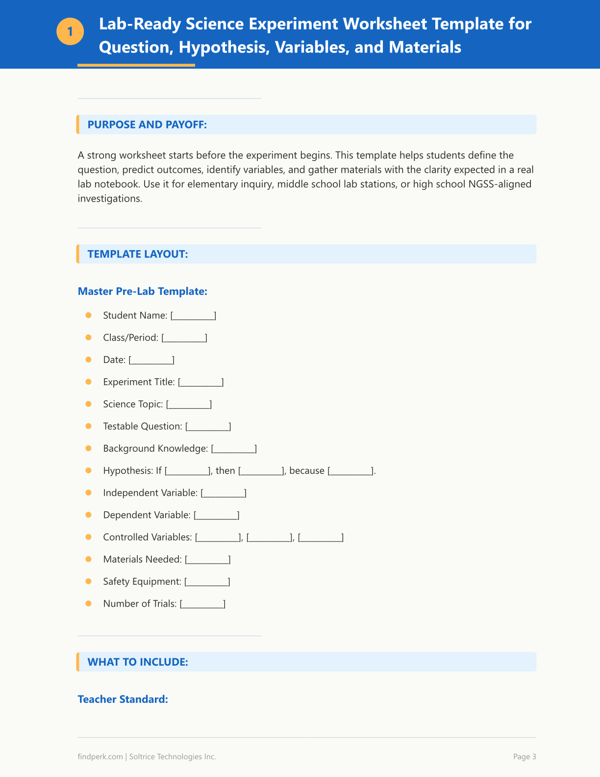 Science Experiment Worksheet — Printable Classroom Resource