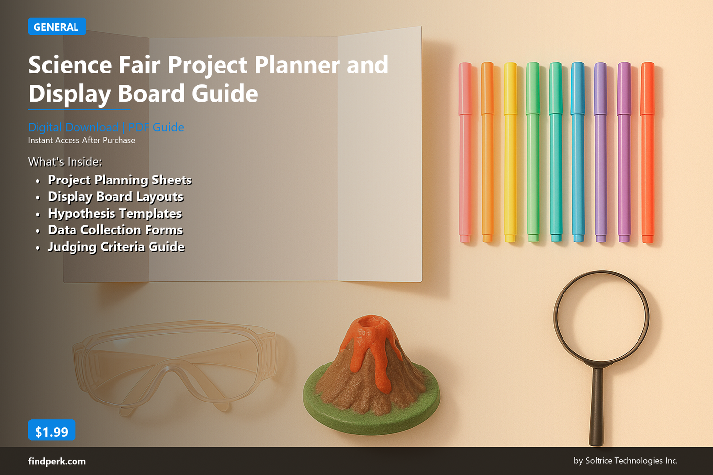 Science Fair Project Planner and Display Board Guide - Complete Student Kit