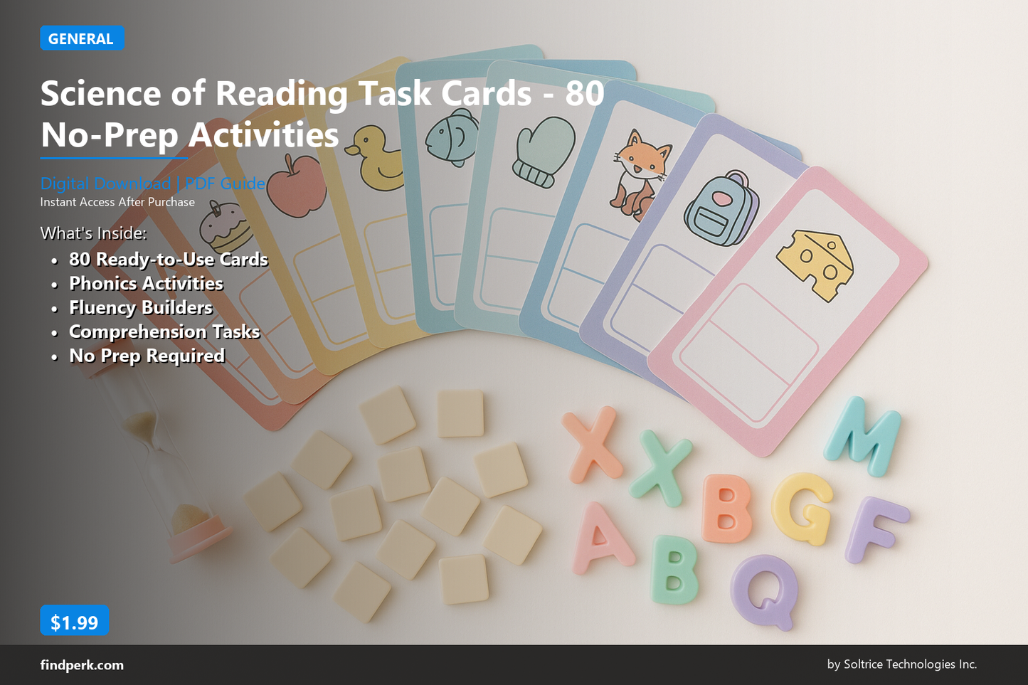 Science of Reading Task Cards - 80+ No-Prep Activities (Grades 1-4)