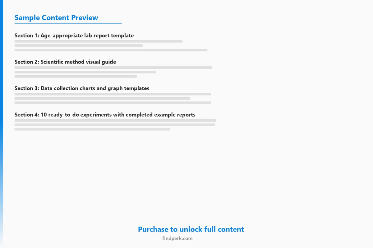 Science Experiment Lab Report Template for Kids - Hypothesis to Conclusion (Grades 1-5) - Content Preview