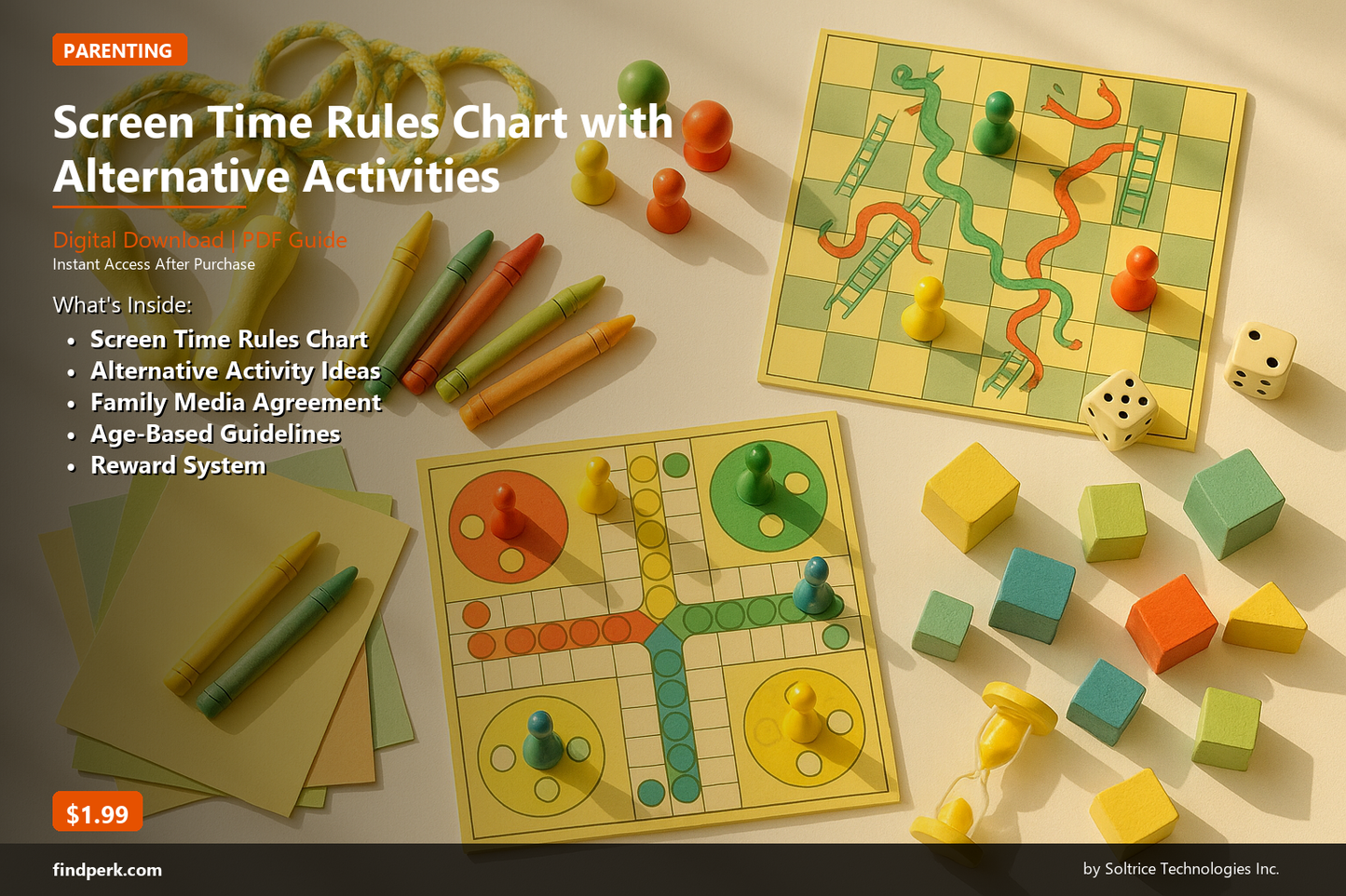 Screen Time Rules Chart with Alternative Activities