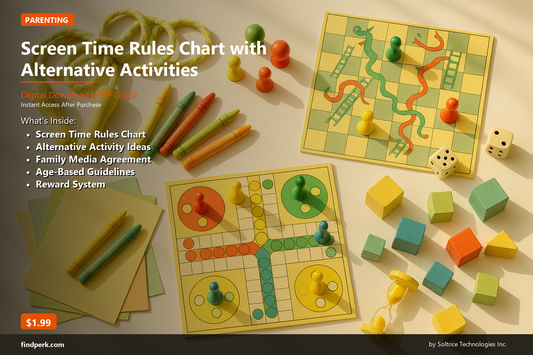Screen Time Rules Chart with Alternative Activities