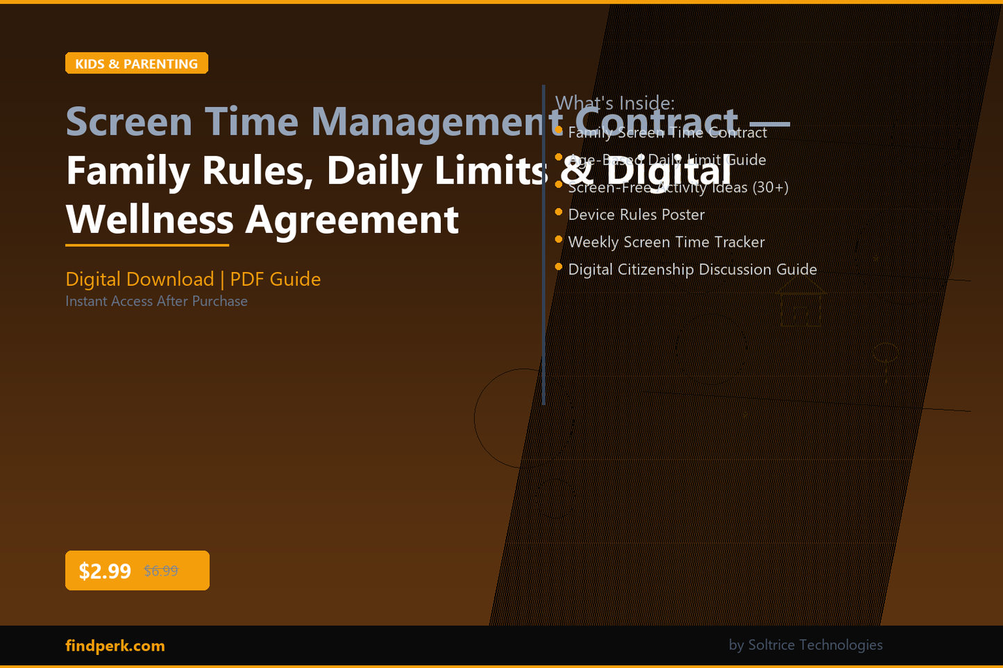 Screen Time Management Contract — Family Rules, Daily Limits & Digital Wellness Agreement