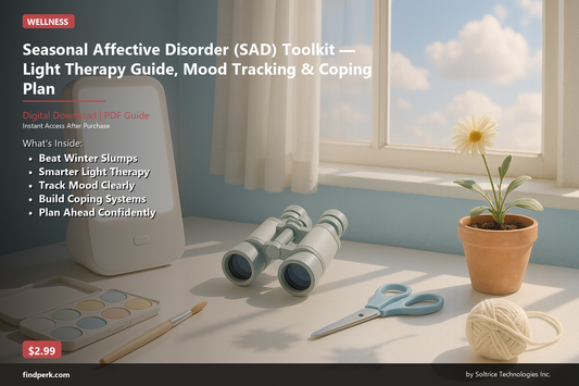 Seasonal Affective Disorder (SAD) Toolkit — Light Therapy Guide, Mood Tracking & Coping Plan