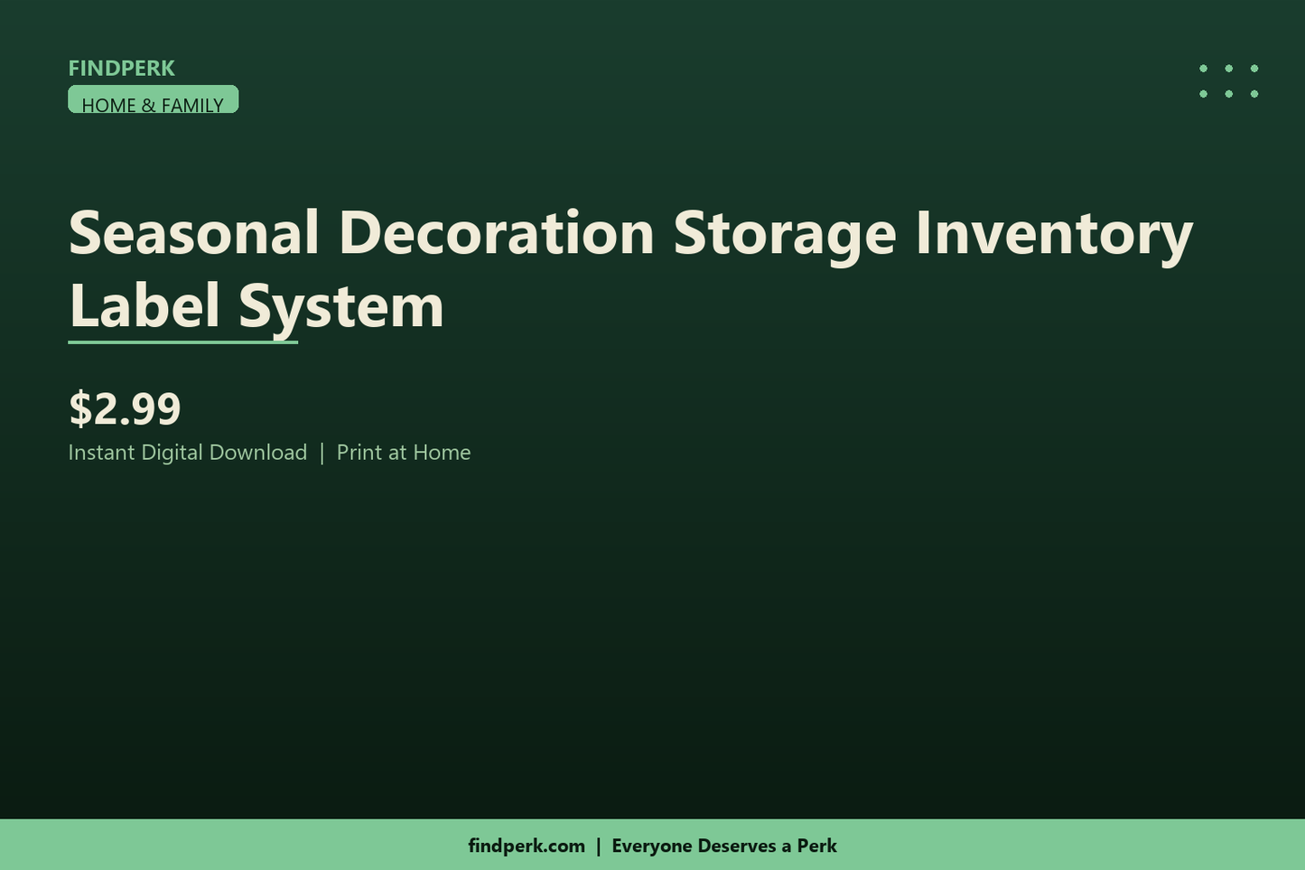 Seasonal Decoration Storage Inventory Label System