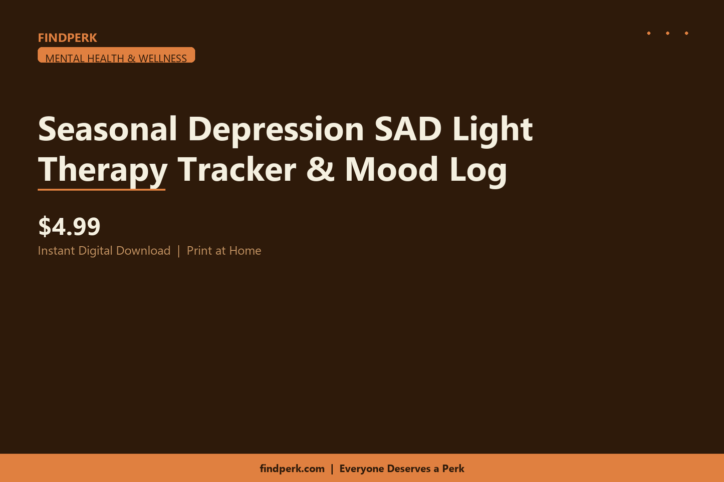 Seasonal Depression SAD Light Therapy Tracker & Mood Log