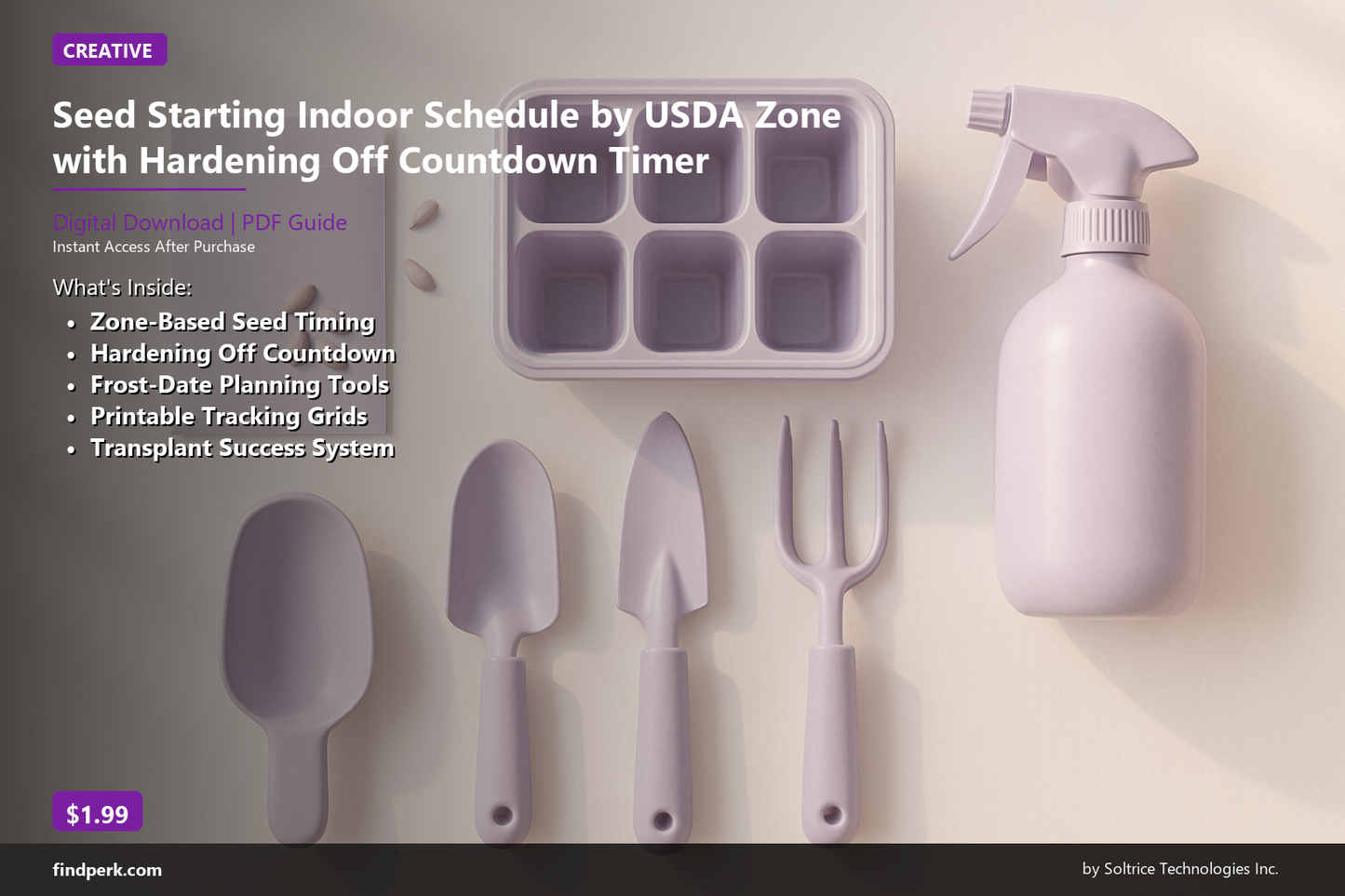 Seed Starting Indoor Schedule by USDA Zone with Hardening Off Countdown Timer