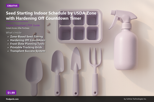 Seed Starting Indoor Schedule by USDA Zone with Hardening Off Countdown Timer