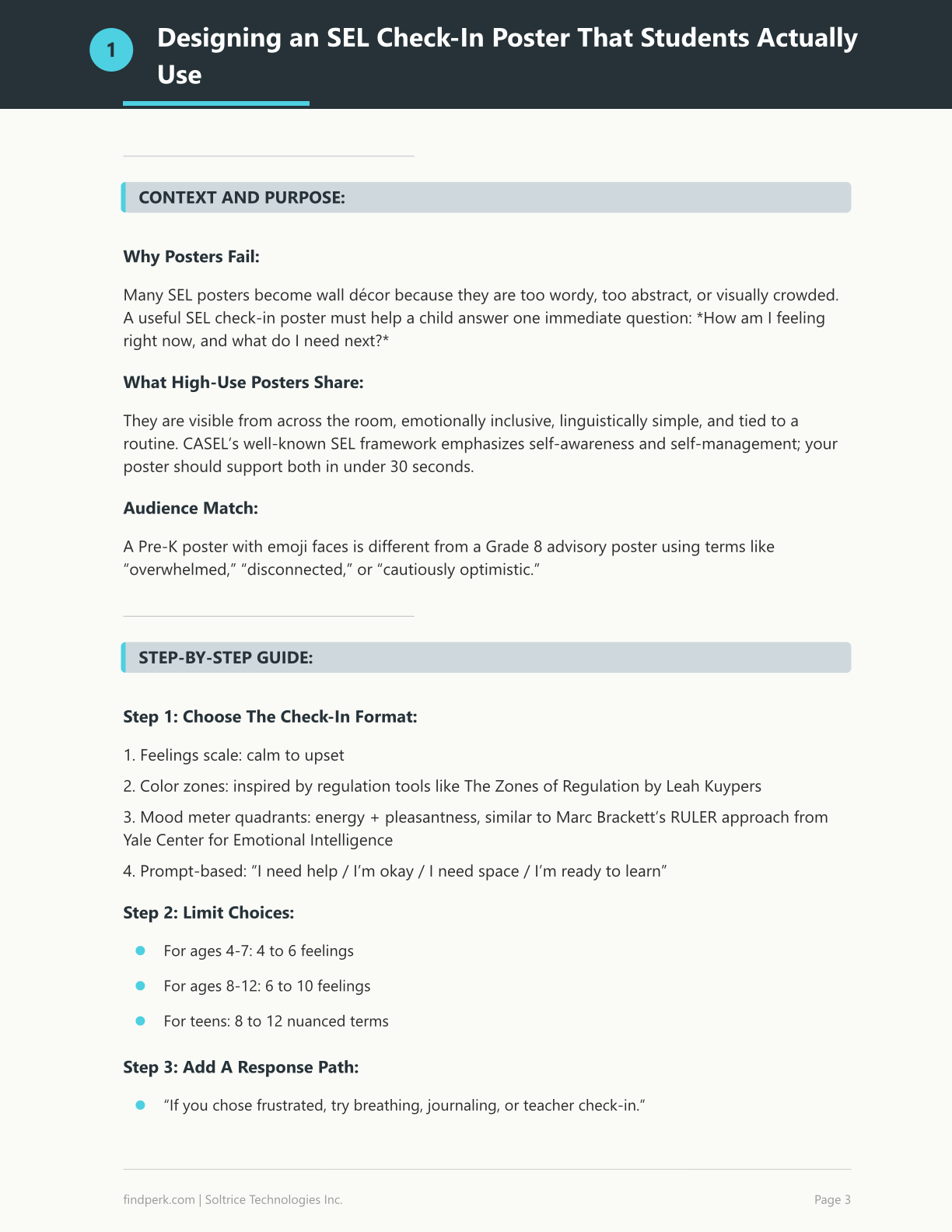 SEL Check-In Poster Social Emotional Learning