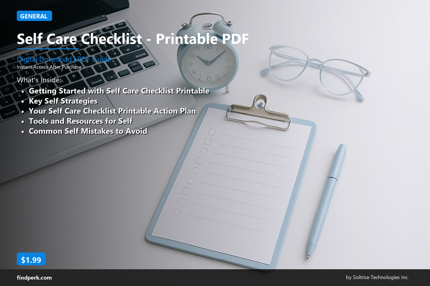 Self Care Checklist - Printable PDF