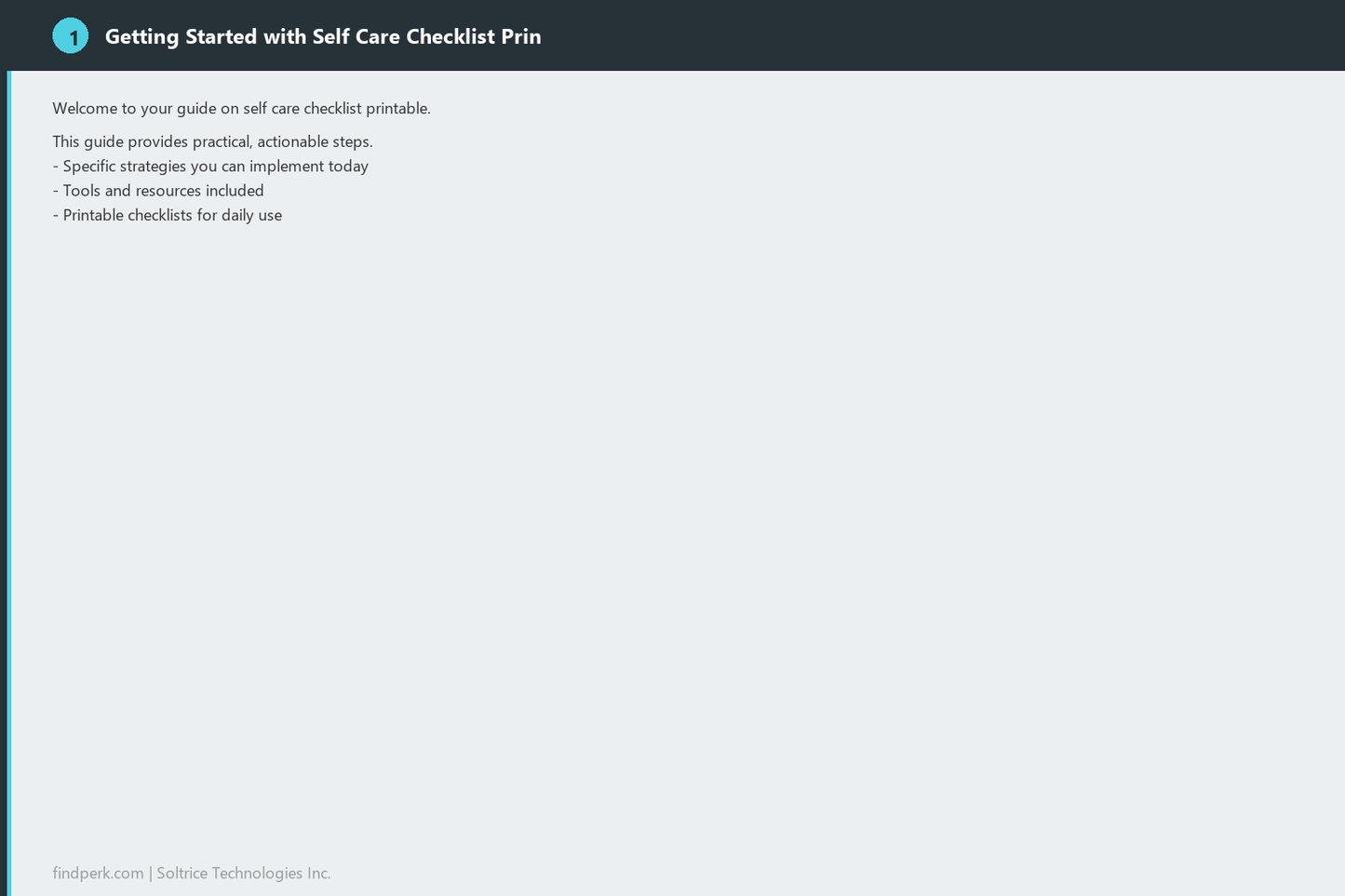 Self Care Checklist - Printable PDF