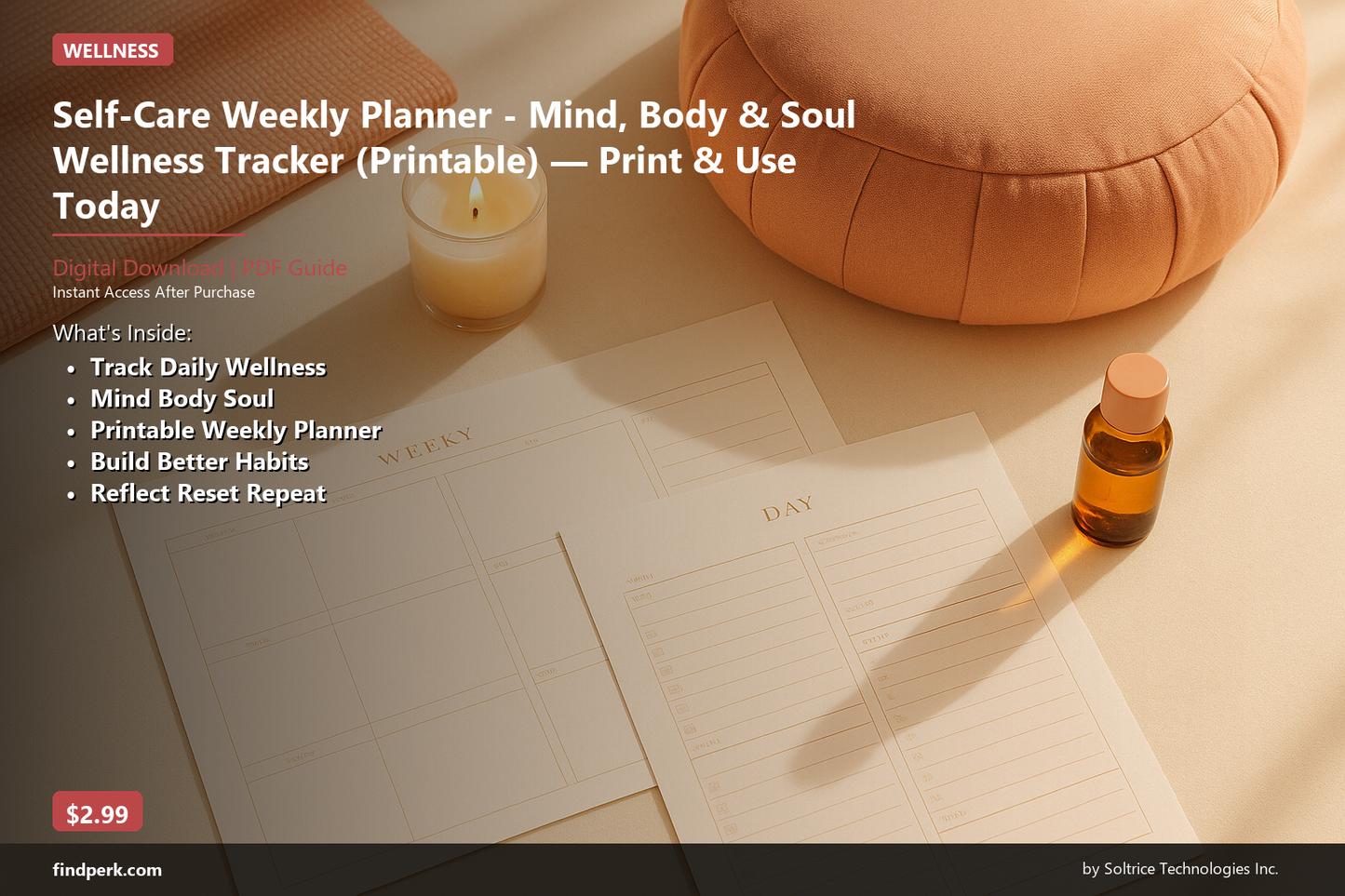 Self-Care Weekly Planner - Mind, Body & Soul Wellness Tracker (Printable) — Print & Use Today