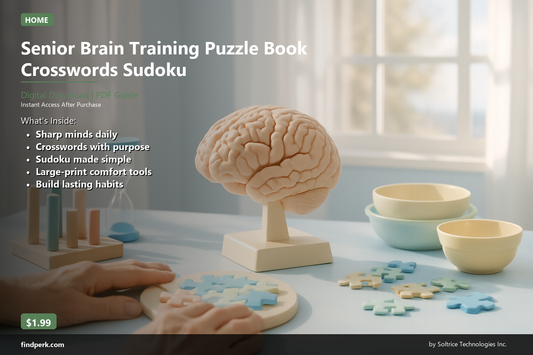 Senior Brain Training Puzzle Book Crosswords Sudoku