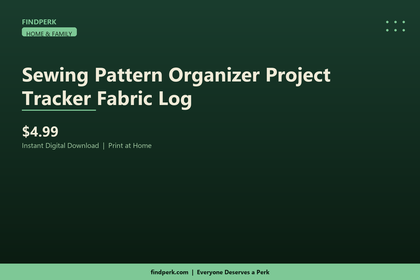 Sewing Pattern Organizer Project Tracker Fabric Log
