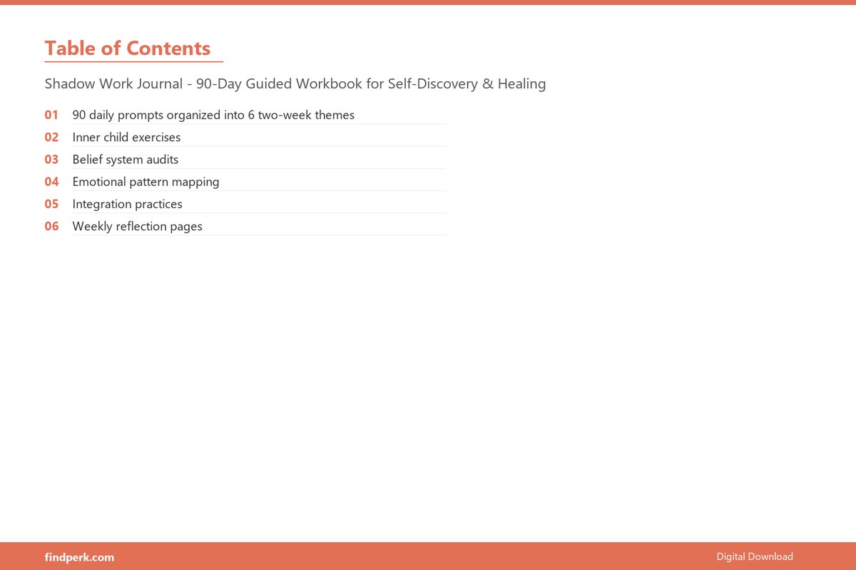 Shadow Work Journal - 90-Day Guided Workbook for Self-Discovery & Healing - Table of Contents