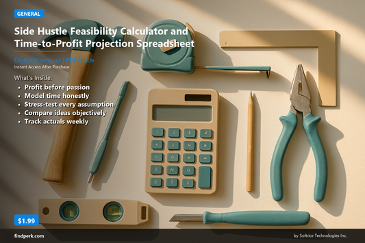 Side Hustle Feasibility Calculator and Time-to-Profit Projection Spreadsheet
