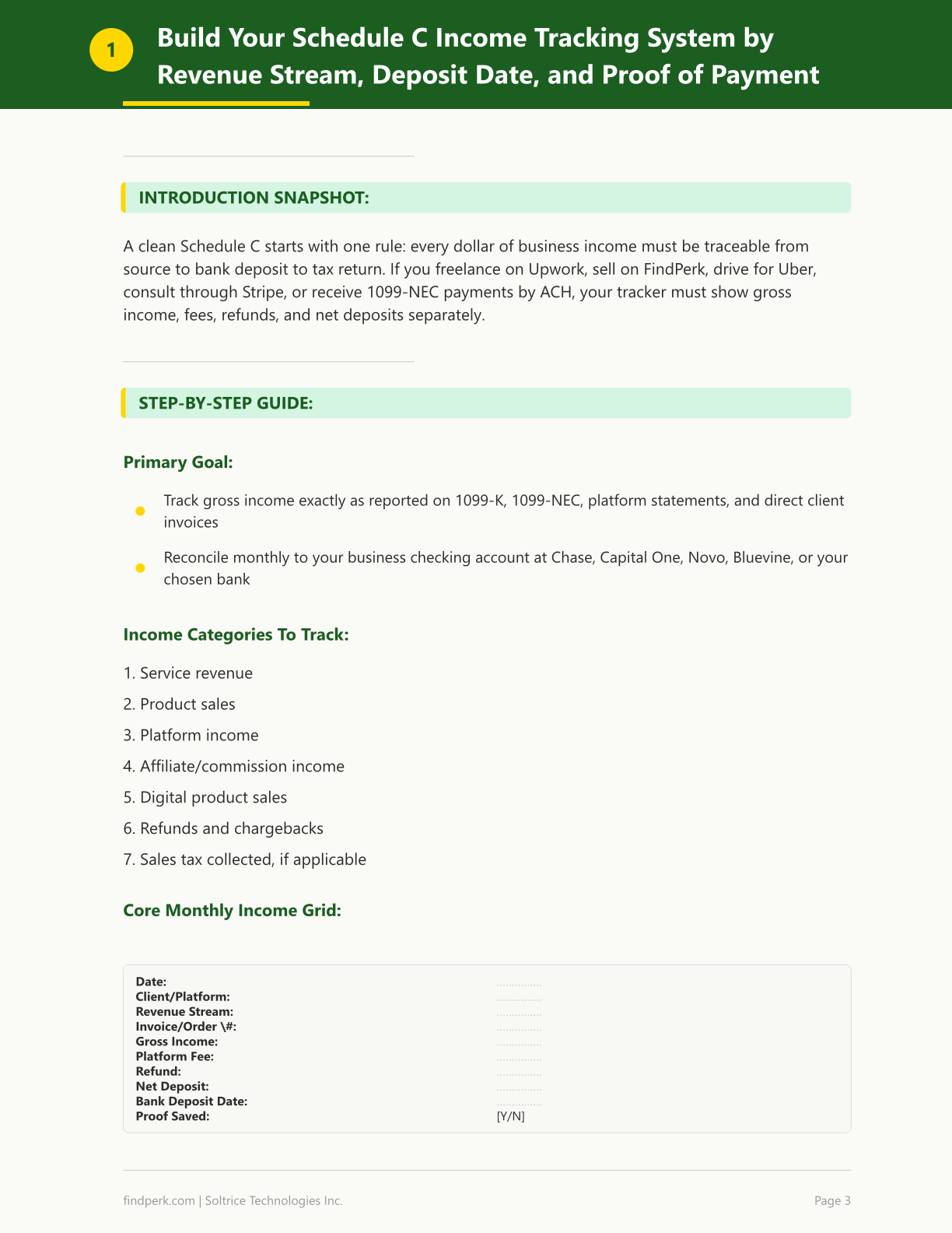 Side Hustle Income & Tax Tracker - Schedule C Categories, Quarterly Estimates & Deductions